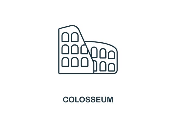 Colosseum Icon from Italy Collection: A Timeless Design Asset for Modern Creatives