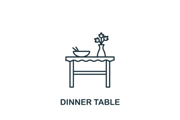 Dinner Table Icon: Versatile Vector for Design