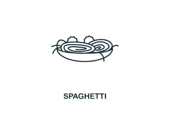 Spaghetti Icon from Italy Collection: A Versatile Design Asset