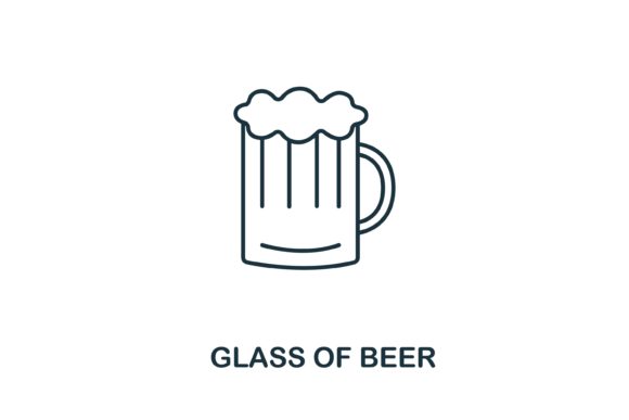 Strategic Use of the Glass of Beer Icon from Party Collection in Design and Communication